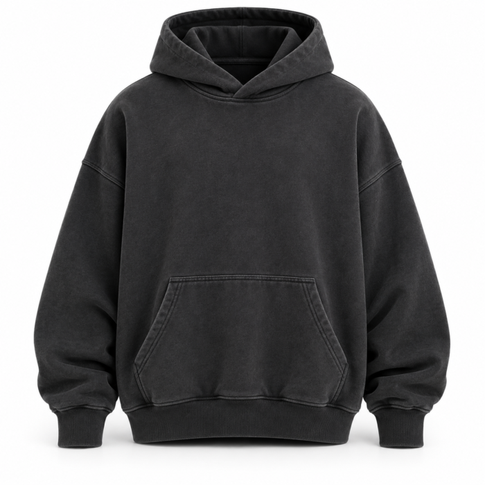 Washed Black Oversized Hoodie HG-HD-01