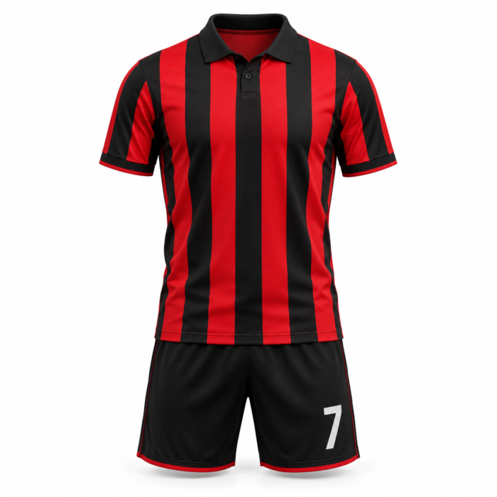 Red Black Stripe Soccer Uniform HG-SU-02