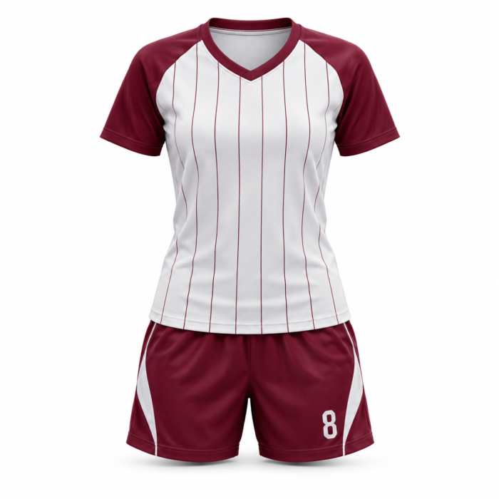White Burgundy Soccer Uniform HG-SU-04
