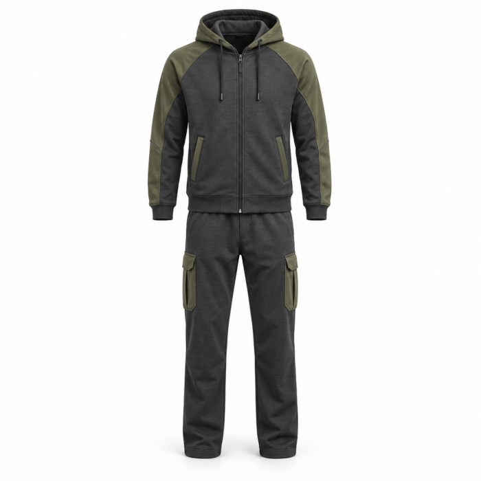 Charcoal Olive Cargo Tracksuit HG-TS-02