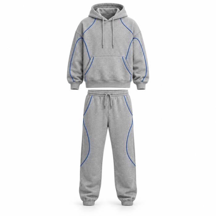 Grey Cobalt Hoodie Tracksuit HG-TS-05