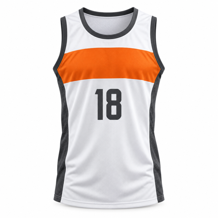White Orange Sleeveless Volleyball Jersey HG-VJ-03