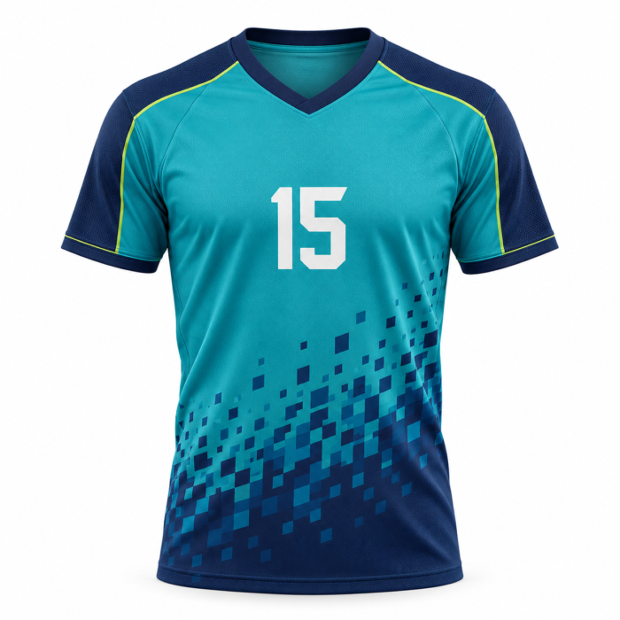 Teal Pixel Volleyball Jersey HG-VJ-05