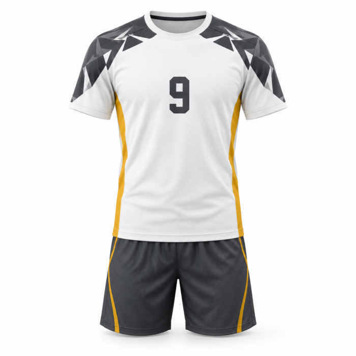 White Geometric Volleyball Uniform HG-VU-04